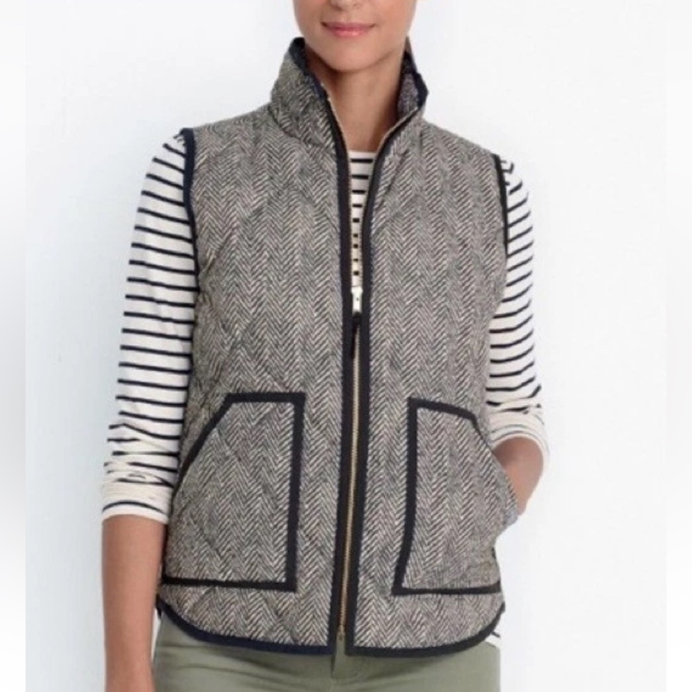 J. Crew Factory Herringbone Puffer Vest, Size XS